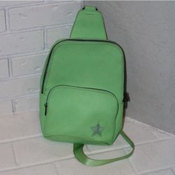 Jeffrey Star mint green weed high sling bag. 