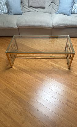 Glass gold coffee table