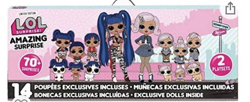 LOL Surprise Amazing 14 Doll Box Set, 70 Surprises & 2 Playset .