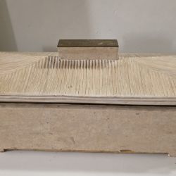 vintage Maitland-Smith tessellated stone decorative box.20"W x 7"H X 8"S