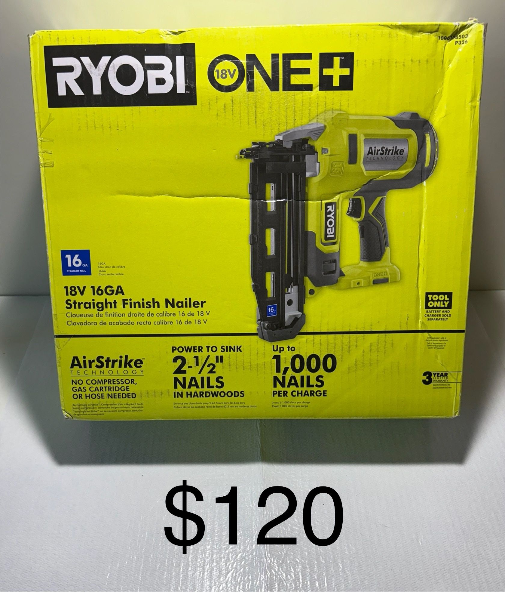 RYOBI 18V Straight Finish Nailer