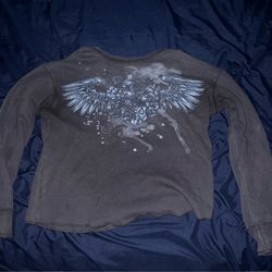 Stranded black long sleeve shirt