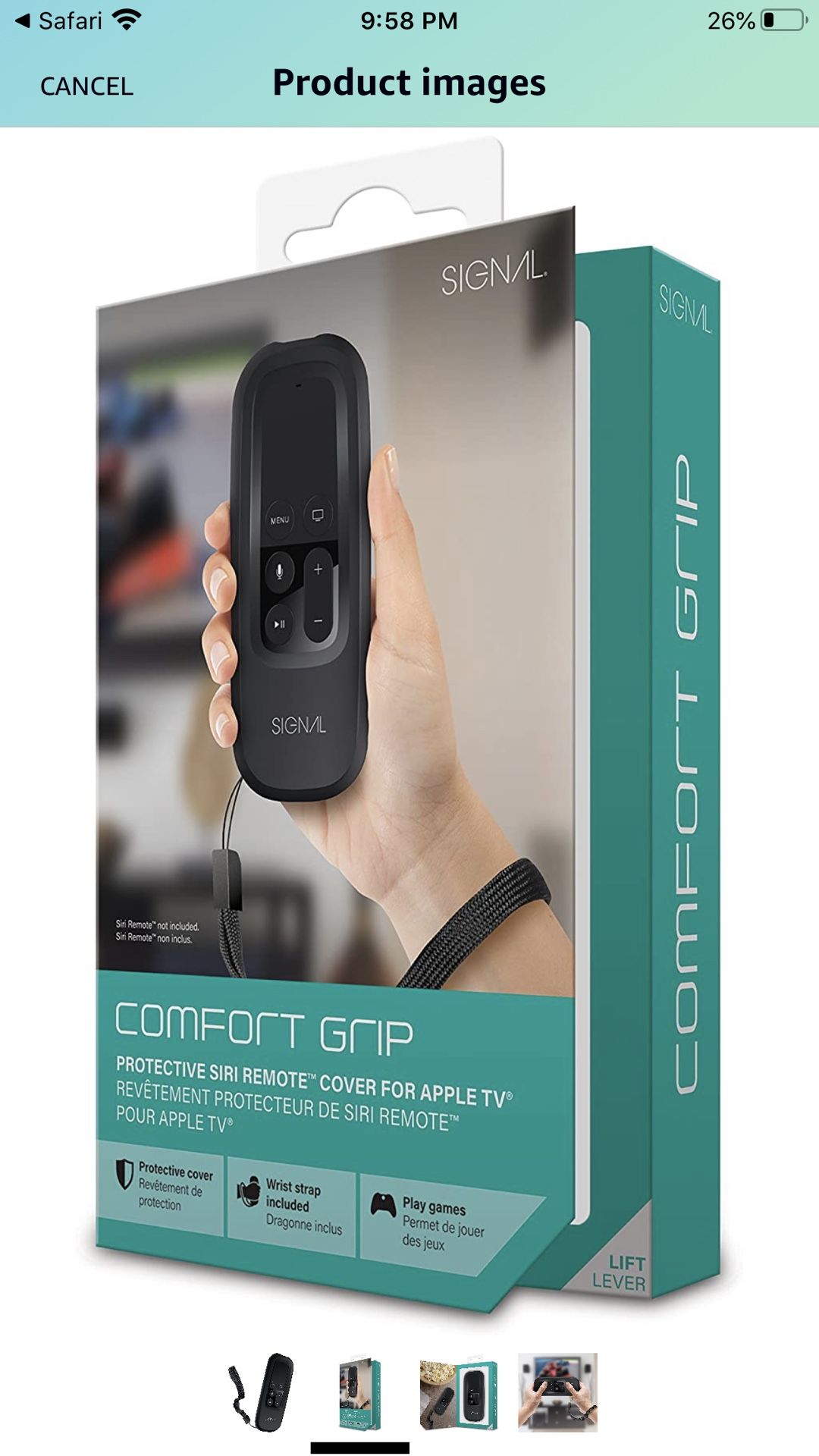 Apple TV Remote Case - Comfort Grip Protective Cover - for Apple TV - a Secure Grip for Surfing or Gaming