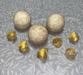 Decorative Dining Table Orbs and Napkin Rings