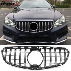 Fits 2014-2016 Benz W212 E350 E400 E550 GT Style Upper Grille Unpainted & Chrome ABS