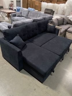 Dark Blue Sectional sofa bed, sectional, sofa bed, sectional sofa with pull out bed, reversible chaise sofa bed. Sofabed, Sleeper Sofa, Sleeper Couch