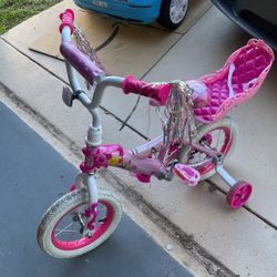 Girls Toddler Princess Bike W/ training Wheels 