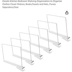 Acrylic Closet / Shelf Divider Organizer (6 pack) 