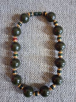 Vintage Green Gumball Style Necklace