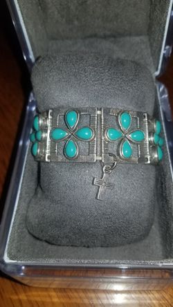 Silver and turquoise bracelet