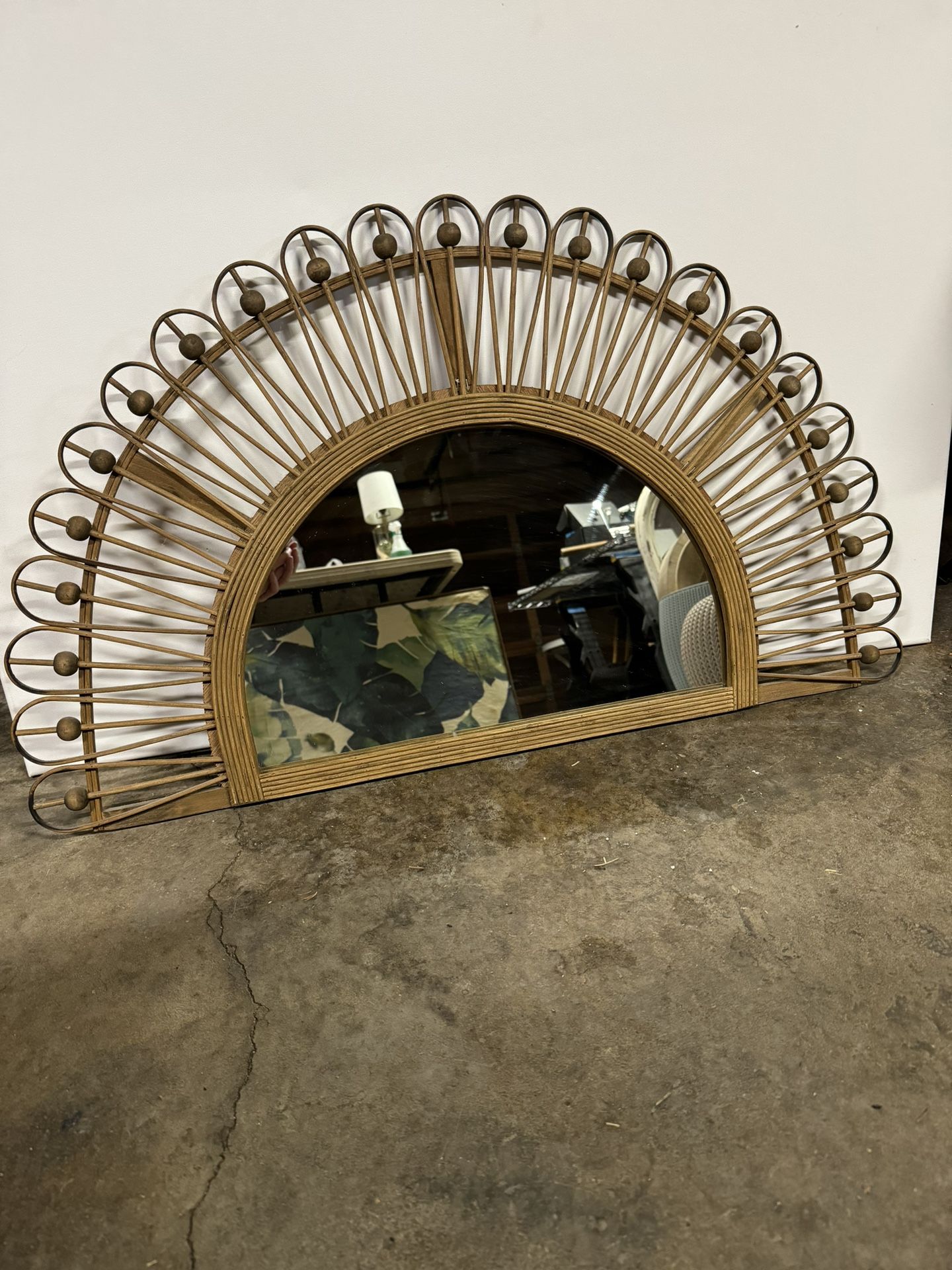 Wicker Framed Mirror