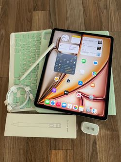iPad Air 13” (M2 chip / 2024 / Largest Screen) 128GB with keyboard case, pen and Accessories