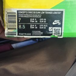 2022 Concepts X Nike Dunk Low SB  ' Orange Lobster '