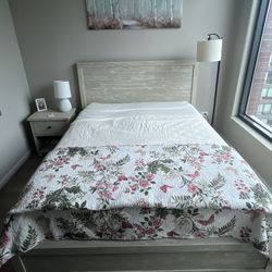 Queen Bed with Headboard and Queen Mattress