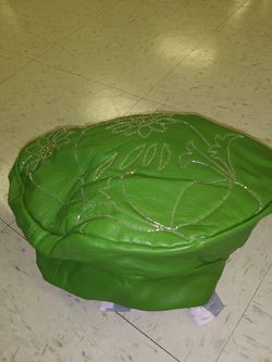 Lime ladies leather hat