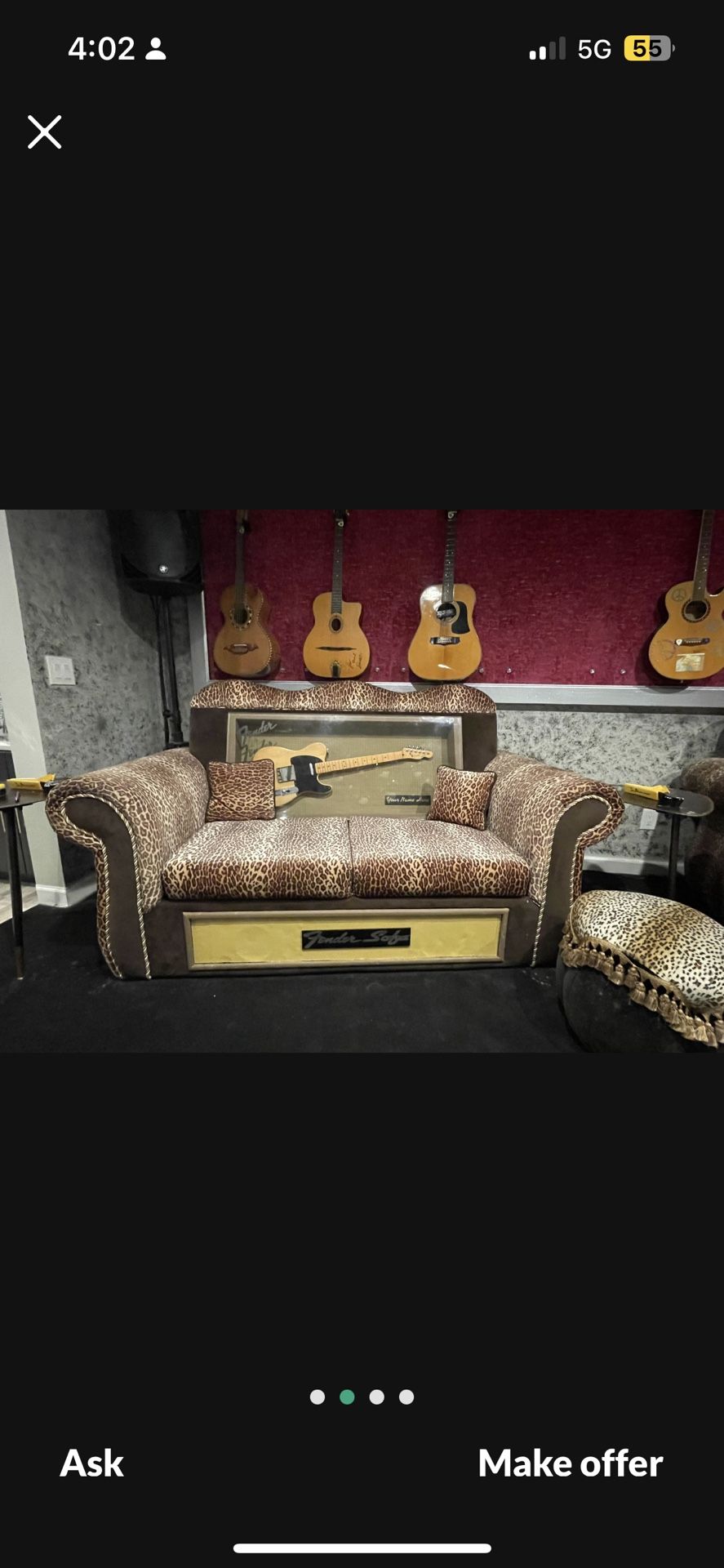 Fender Sofa [Guitar Display Case//// Couch/// Speaker Box]
