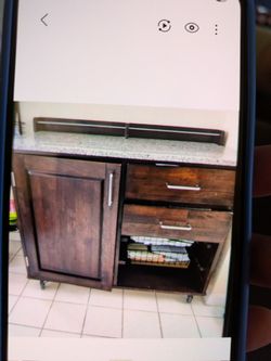 Side table kitchen or patio with a granite countertop. Dimensions 38x24x35