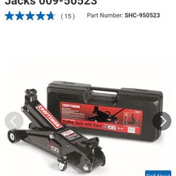 CRAFTSMAN Craftsman 950523 Floor Jack, 2.25 ton, 5 to 15 in Lift, Steel, Black