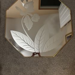 1980’s Large Orchid Mirror