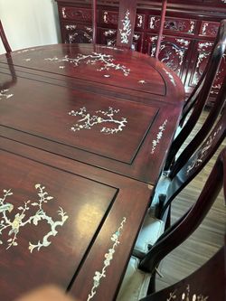 Red Wood Dining Table