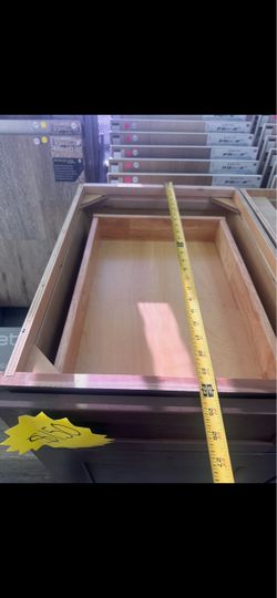 18” brown shaker kitchen cabinet