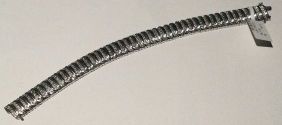 8” .925 Silver Diamond Bracelet Apprx. 1.50-Pt Small Round Diamonds