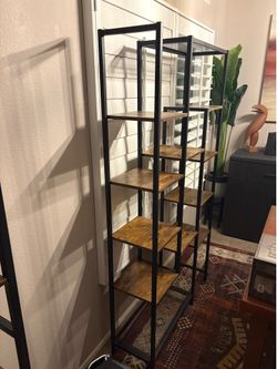 Wood and Metal Bookshelf