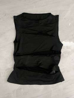 Shein Black cut out with mesh tank top