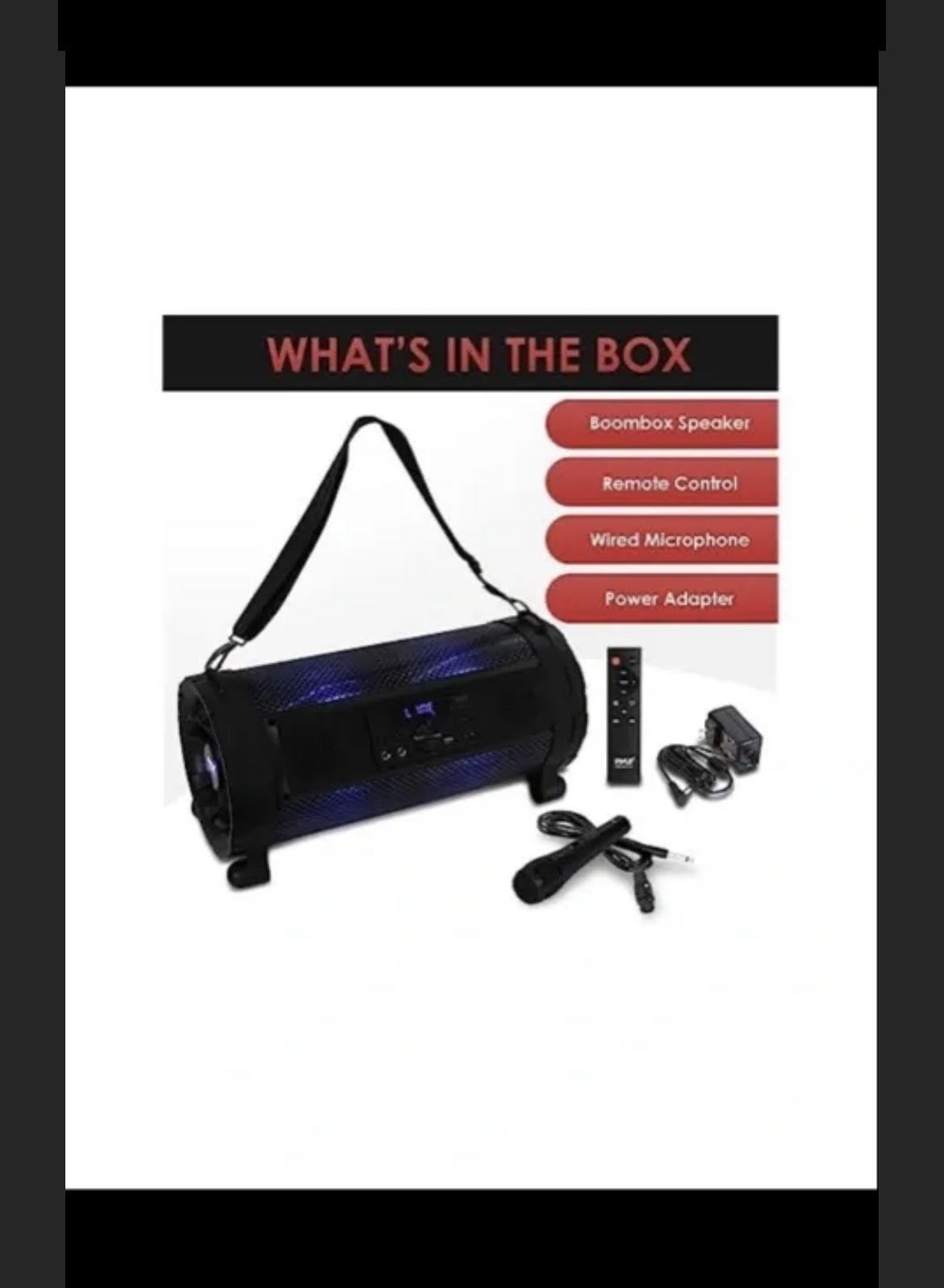 Pyle Bluetooth Boombox Street Blaster Stereo Speaker Pyle Bluetooth Boombox Street Blaster Stereo Speaker - Portable Wireless Power FM Radio / MP3 Sys