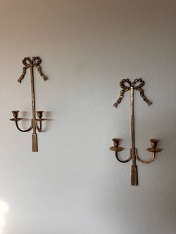 Vintage Brass Candle Sconces