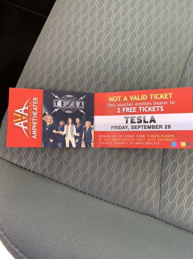 2 ticket voucher for Tesla @ava