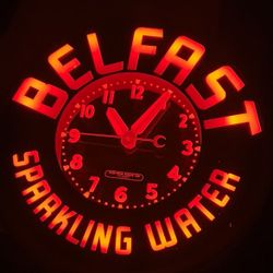 Vintage Clock 22 Inch Round Glo Dial Belfast Sparkling Neon Clock