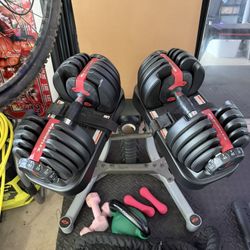 Great Bowflex SelectTech 552 adjustable dumbbells.