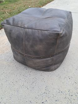 BOHO Leather Ottoman 