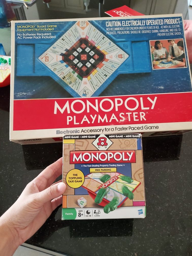 Monopoly Playmaster and Monopoly Free Parking games