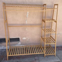 clothing rack and shelves