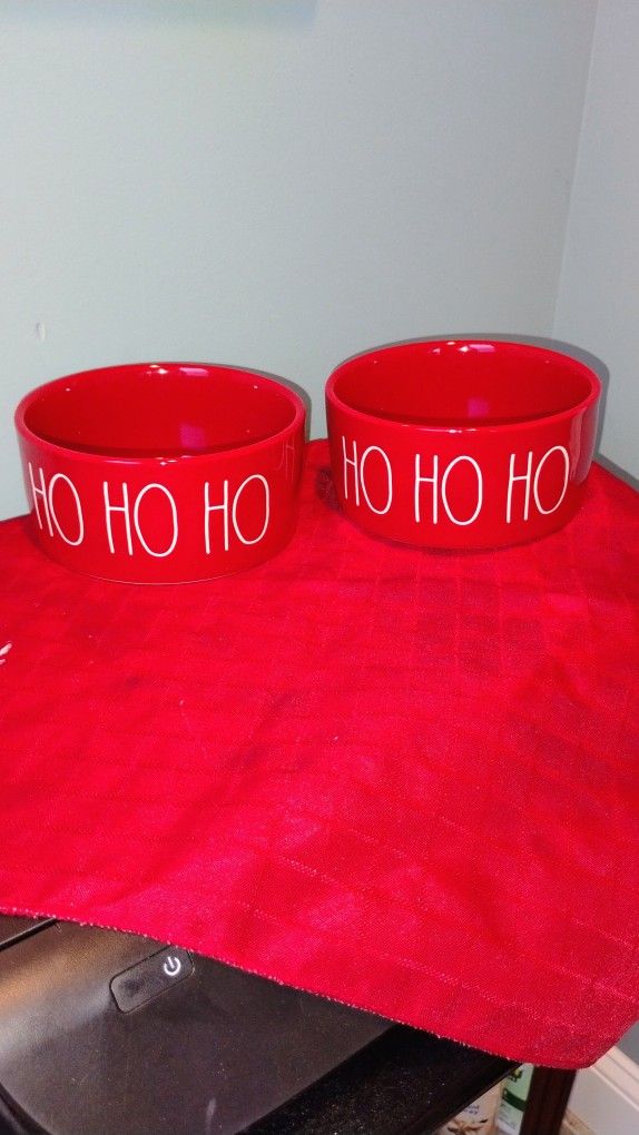 Rae Dunn Christmas Dog Bowls