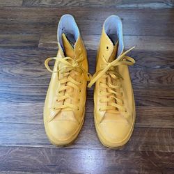 Yellow CONVERSE All Star Chuck Taylor High Top rain boots waterproof men’s size 10 PRICE FIRM