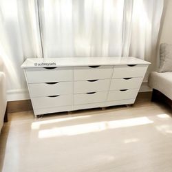 White 9 Drawer Dresser 