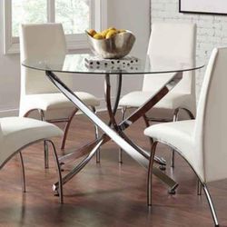 DINING TABLE GLASS TOP 46x46x30