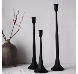Brand New Black Metal Candle Holders Set of 3 – Modern Home Decor