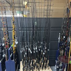 Lots Of Used Baitcasting, Spinning, Trolling Fishing Rods & Reels In Various Brands And Models