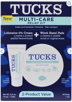 Blistex Tucks Multi-Care Relief Kit - Witch Hazel Pads, Cream & Witch Hazel, 40 Count (Pack of 1)