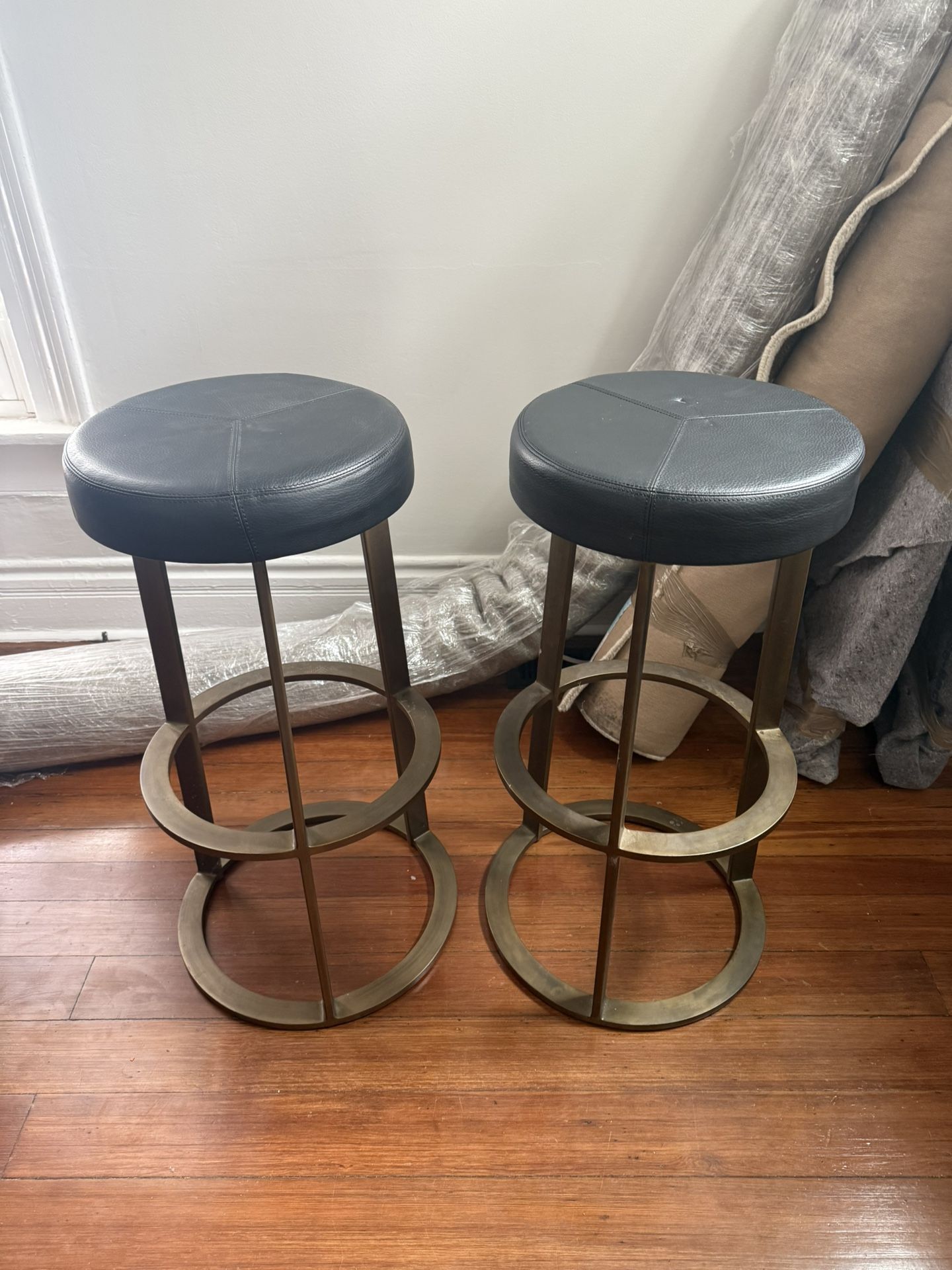 Pair Of Crate And Barrel Stools