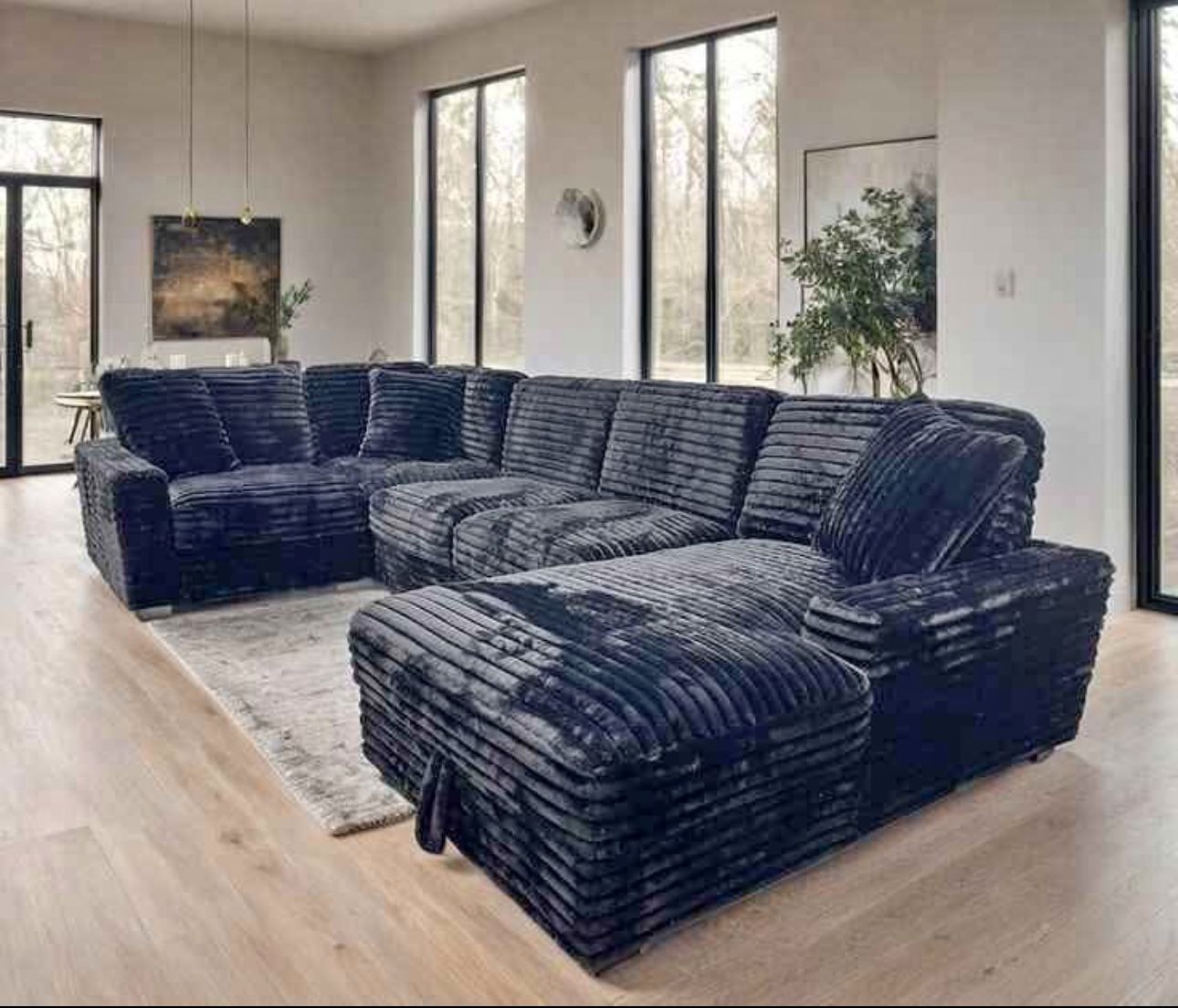 Brand New Corduroy Sectional In Box- Shop Now Pay Later
