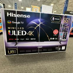 55u8 55” Hisense Smart 4K ULED HDR Tv