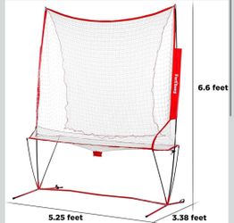 Furlihong NT01 Baseball & Tennis Ball Recycling System Net, 6 x 7ft, Portable Polyester Net and Fiberglass Frame,