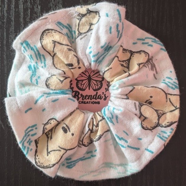 Cute Winnie the Pooh Handmade Fleece Cotton Scrunchie – 5 Inch