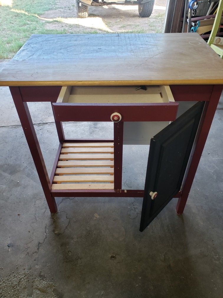 Table With Cabinet And Rack
