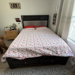 Bed Frame With 2 Good Size Drawers With Mattress 